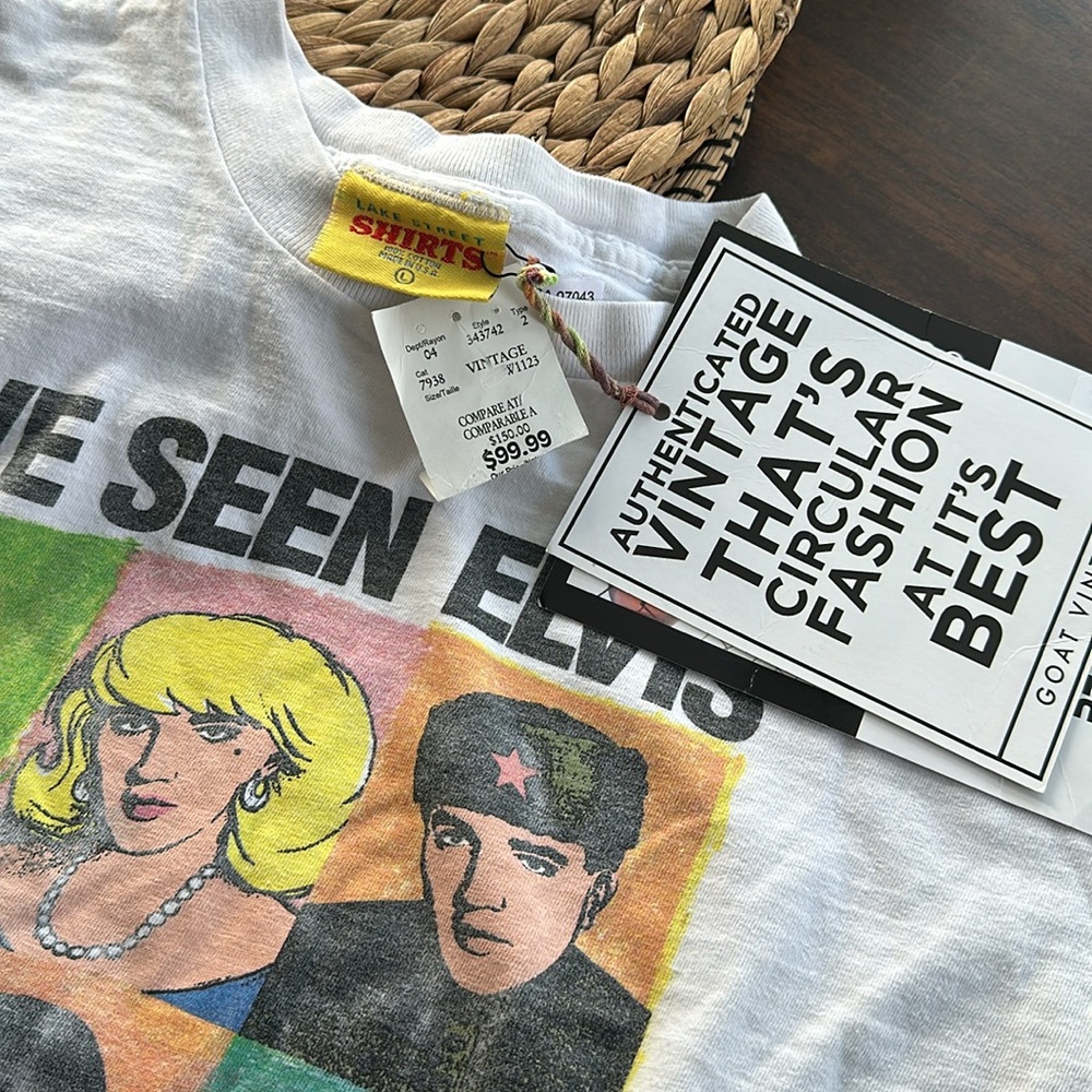 Vintage 1990s Elvis Lake Street Shirt T-Shirt size large